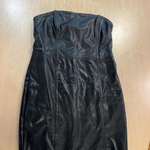 Dynamite Bustier Faux Leather Dress